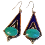 Σκουλαρίκια χειροποίητα επάργυρα ethnic-boho Nepal