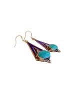 Σκουλαρίκια χειροποίητα επάργυρα ethnic-boho Nepal - Image 3