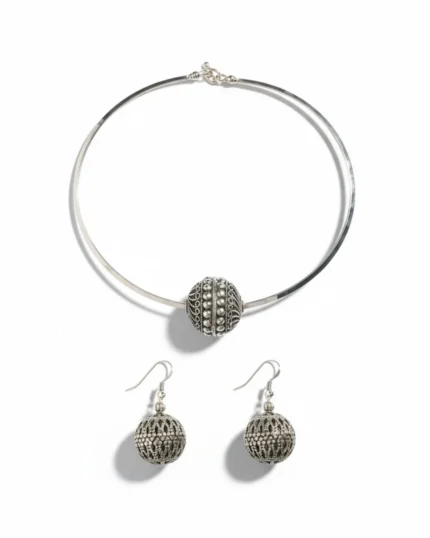 Κολιέ σέτ με τα σκουλαρίκια του χειροποίητα έθνικ-boho