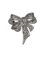 Καρφίτσα σε στύλ ρετρό με μαύρα κρύσταλλα “φιόγκος” - Image 3