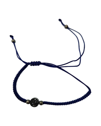 Βραχιόλι χειροποίητο μακραμέ με ασημένιο στοιχείο