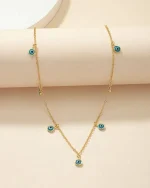 Κολιέ με ματάκια σε χρυσαφί - Image 3