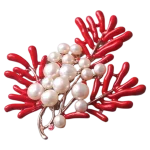 Καρφίτσα σε στύλ ρετρό με πέρλες και σμάλτο