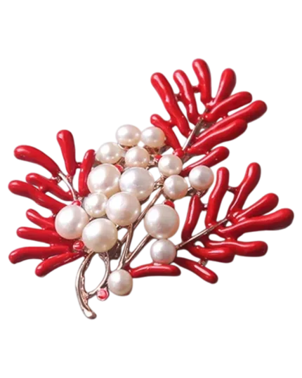 Καρφίτσα σε στύλ ρετρό με πέρλες και σμάλτο