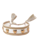 Βραχιόλι υφασμάτινο με καρδούλες