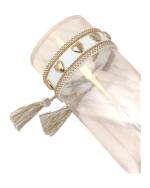 Βραχιόλι υφασμάτινο με καρδούλες - Image 2