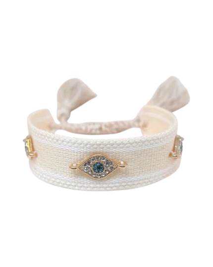 Βραχιόλι υφασμάτινο με ματάκια