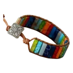 Βραχιόλι με PU δέρμα και πέτρες