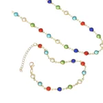 Κολιέ σέτ με το βραχιόλι του με χρωματιστά κρύσταλλα