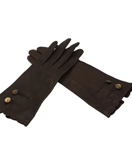 Γάντια δερμάτινα καφέ