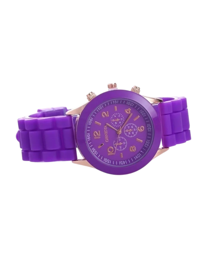 Ρολόι quartz Geneva με λουράκι σιλικόνης σε διάφορα χρώματα - Image 5