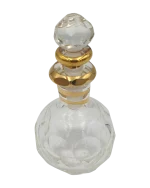 Γυάλινο μπουκαλάκι αρώματος με επίχρυσες λεπτομέρειες vintage