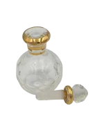 Γυάλινο μπουκαλάκι αρώματος με επίχρυσες λεπτομέρειες vintage - Image 2