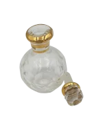 Γυάλινο μπουκαλάκι αρώματος με επίχρυσες λεπτομέρειες vintage - Image 3