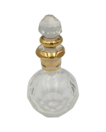 Γυάλινο μπουκαλάκι αρώματος με επίχρυσες λεπτομέρειες vintage - Image 4