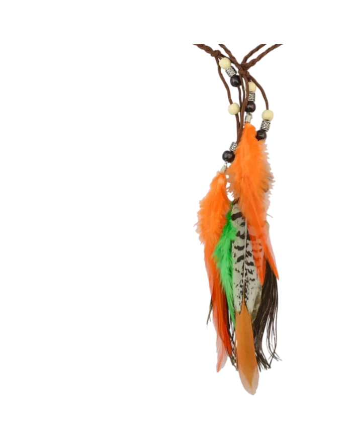 Δερμάτινη αλυσίδα για το κεφάλι indian feathers ethnic-boho - Image 3