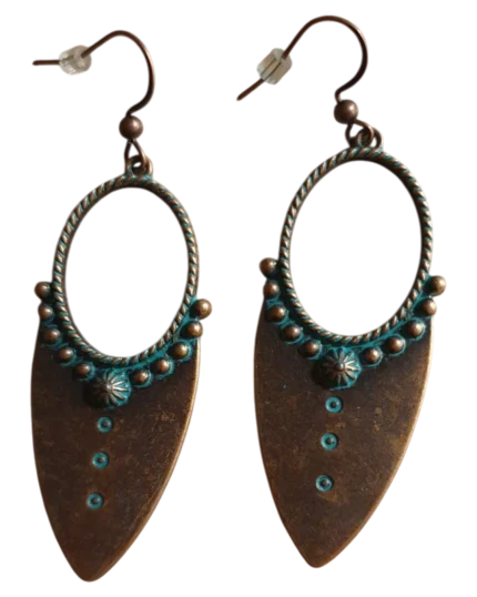 Σκουλαρίκια μπρονζέ έθνικ-boho