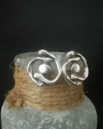 Σκουλαρίκια χειροποίητα επάργυρα σφυρήλατα - Image 2