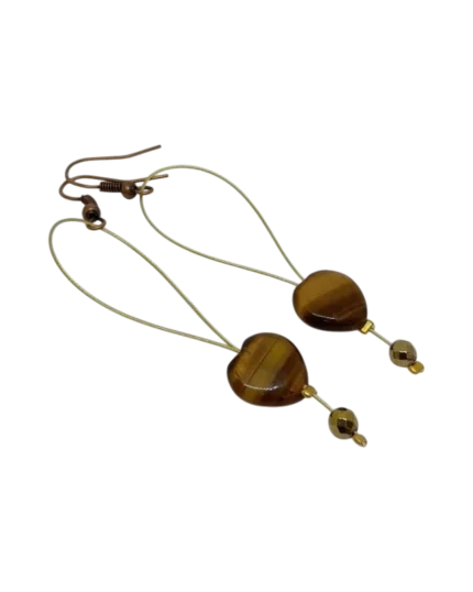 Σκουλαρίκια χειροποίητα με μάτι τίγρης