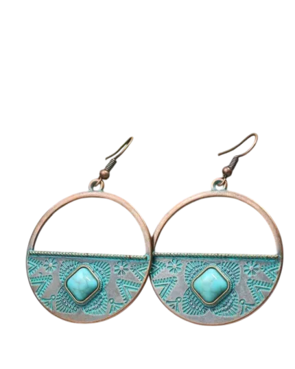 Σκουλαρίκια μπρονζέ ethnic boho