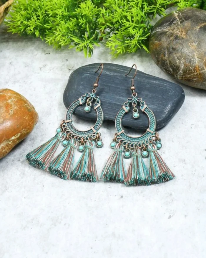 Σκουλαρίκια μπρονζέ ethnic boho - Image 2