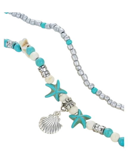 Βραχιόλι ποδιού διπλό ethnic boho