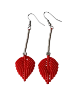 Σκουλαρίκια μακραμέ χειροποίητα “φύλλο”