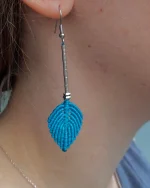 Σκουλαρίκια μακραμέ χειροποίητα “φύλλο” - Image 18