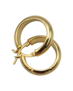 Σκουλαρίκια κρίκοι ασημένια και επιχρυσωμένα - Image 4