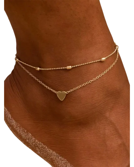 Βραχιόλι ποδιού αλυσίδα διπλή ethnic-boho