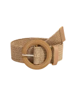 Ζώνη απο PU ψάθα σε μπέζ χρώμα