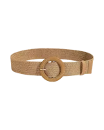 Ζώνη απο PU ψάθα σε μπέζ χρώμα - Image 2