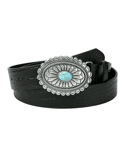 Ζώνη απο PU δέρμα με μεταλλική αγκράφα boho
