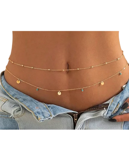 Αλυσίδα μέσης διπλή με τυρκουάζ boho