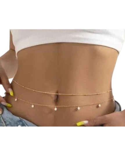 Αλυσίδα μέσης διπλή με περλίτσες boho