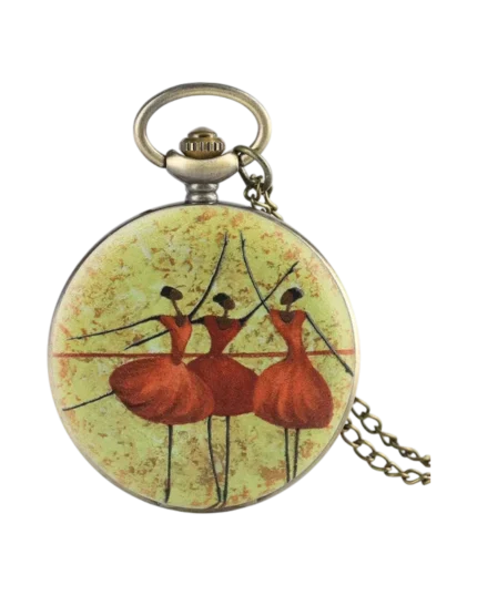 Ρολόι κρεμαστό λαιμού τυπου ρετρό μπρονζέ