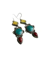 Σκουλαρίκια ethnic boho Nepal Tibet - Image 2
