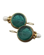 Σκουλαρίκια σε στύλ ρετρό με περλίτσες - Image 3