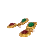 Σκουλαρίκια σφυρήλατα με χρωματιστές πέτρες - Image 3