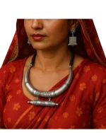 Κολιέ σετ με τα σκουλαρίκια του χειροποίητο ethnic boho Indian - Image 2