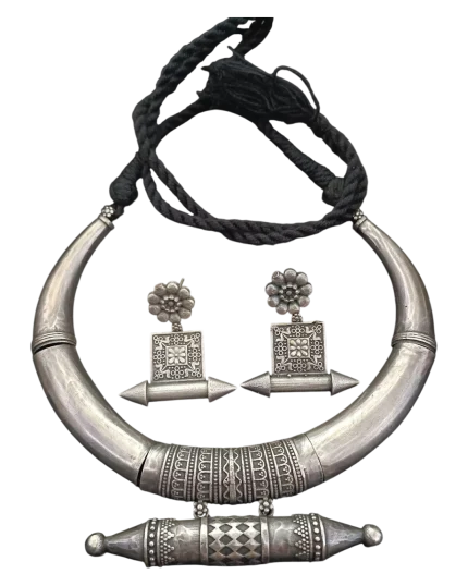 Κολιέ σετ με τα σκουλαρίκια του χειροποίητο ethnic boho Indian