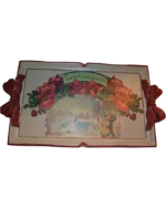 Χριστουγεννιάτικος ξύλινος δίσκος ζωγραφισμένος στό χέρι (decoupage)