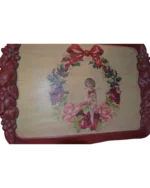 Χριστουγεννιάτικος ξύλινος δίσκος ζωγραφισμένος στό χέρι (decoupage) - Image 2