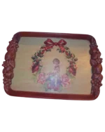 Χριστουγεννιάτικος ξύλινος δίσκος ζωγραφισμένος στό χέρι (decoupage) - Image 3