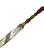 Χαρτοκόπτης ασημένιος  με κεχριμπάρι vintage - Image 4