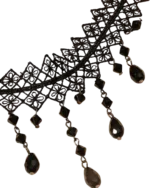 Κολιέ choker με δαντέλα και χάνδρες - Image 2