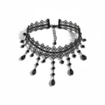 Κολιέ choker με δαντέλα και χάνδρες