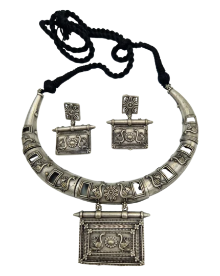 Κολιέ σετ με τα σκουλαρίκια του χειροποίητο ethnic boho Indian