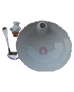 Μπώλ Γαλλικής πορσελάνης από collection Tsitouras γιά bebe μέ ασημένιο στραβοκούταλο - Image 2