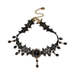 Κολιέ choker με δαντέλα και χάνδρες